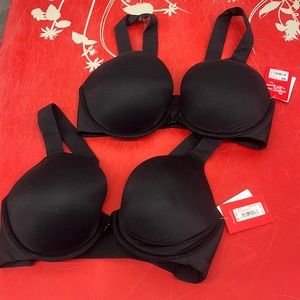 Lot of 2 New Spanx Bras 36C Black